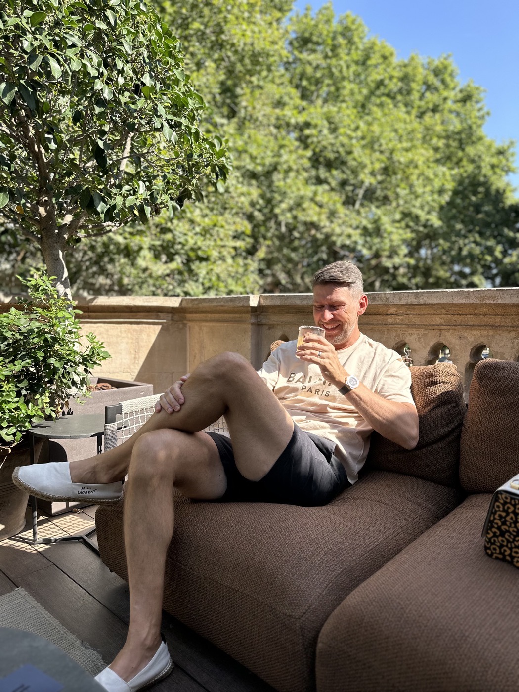 Robert Billing on his terrace in Mallorca